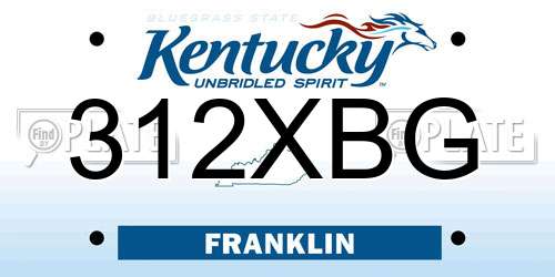 312XBG Kentucky License Plate