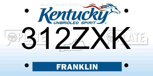312ZXK Kentucky License Plate