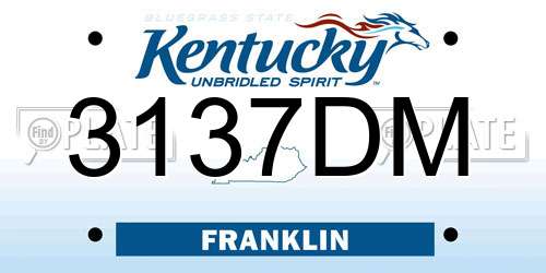 3137DM Kentucky License Plate