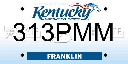 313PMM Kentucky License Plate