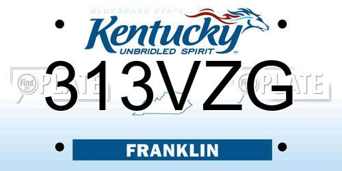 313VZG Kentucky License Plate