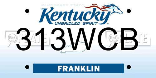 313WCB Kentucky License Plate