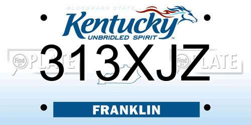 313XJZ Kentucky License Plate