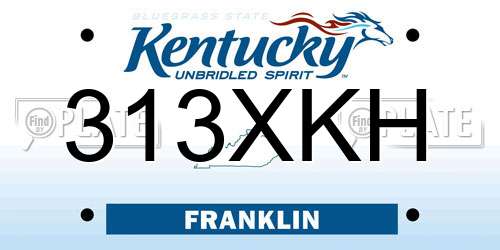 313XKH Kentucky License Plate