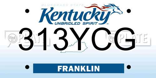 313YCG Kentucky License Plate