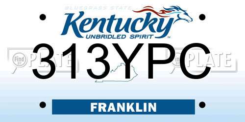 313YPC Kentucky License Plate