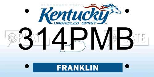 314PMB Kentucky License Plate