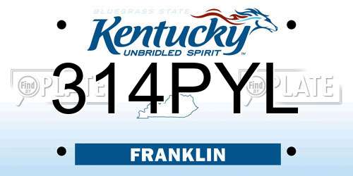 314PYL Kentucky License Plate