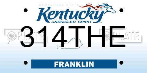314THE Kentucky License Plate
