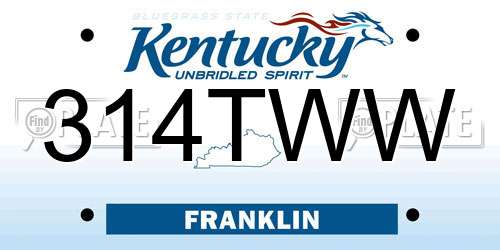 314TWW Kentucky License Plate