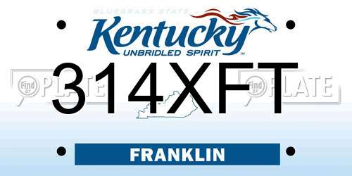 314XFT Kentucky License Plate
