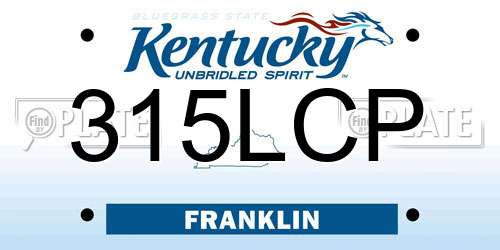 315LCP Kentucky License Plate