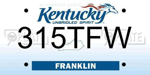 315TFW Kentucky License Plate