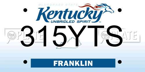 315YTS Kentucky License Plate