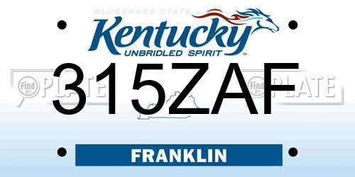 315ZAF Kentucky License Plate