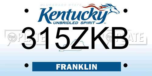 315ZKB Kentucky License Plate