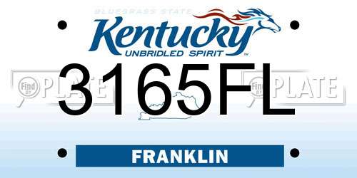 3165FL Kentucky License Plate