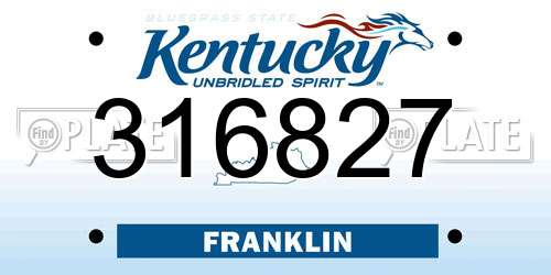 316827 Kentucky License Plate