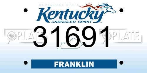 31691 Kentucky License Plate