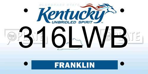 316LWB Kentucky License Plate