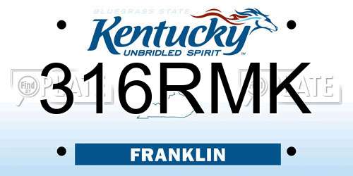316RMK Kentucky License Plate