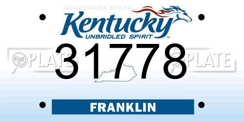 31778 Kentucky License Plate