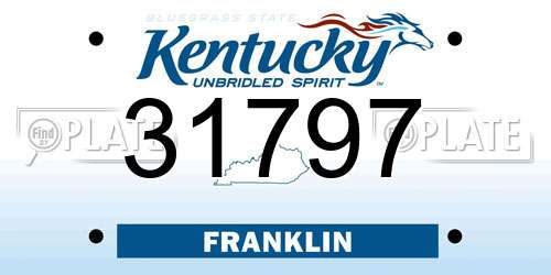 31797 Kentucky License Plate
