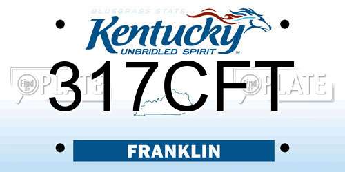 317CFT Kentucky License Plate