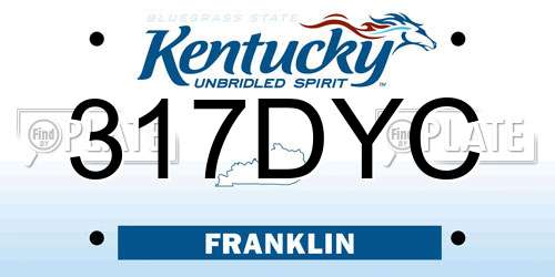 317DYC Kentucky License Plate
