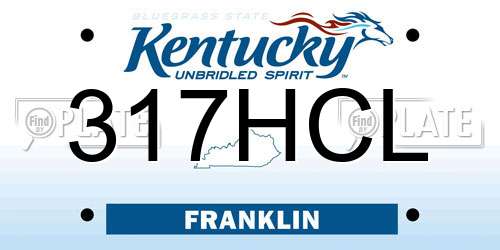 317HCL Kentucky License Plate