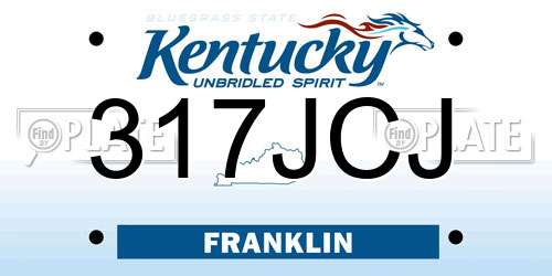 317JCJ Kentucky License Plate