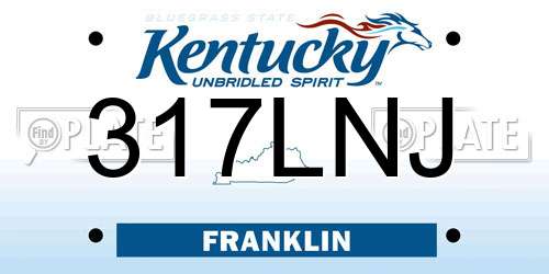 317LNJ Kentucky License Plate