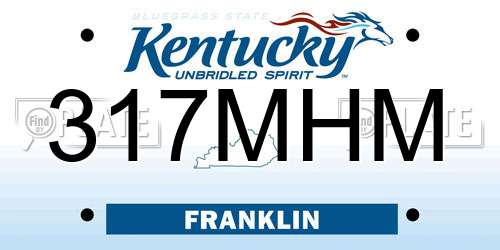 317MHM Kentucky License Plate