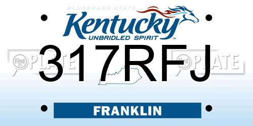 317RFJ Kentucky License Plate