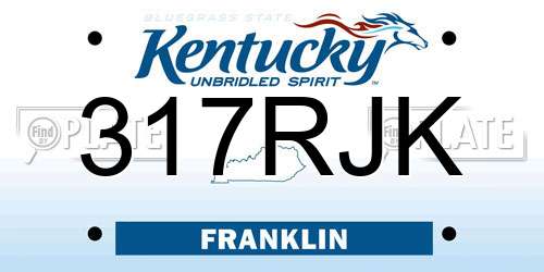 317RJK Kentucky License Plate