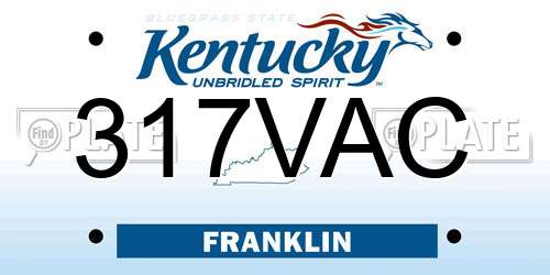 317VAC Kentucky License Plate