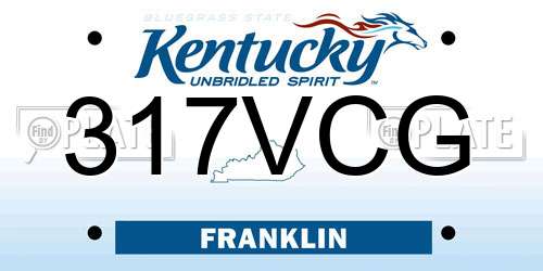 317VCG Kentucky License Plate