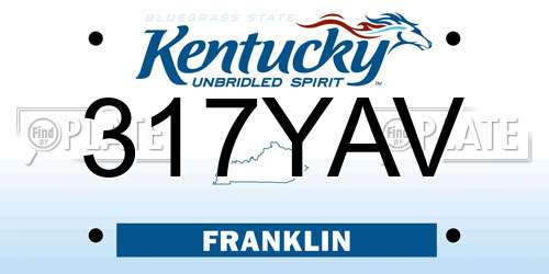 317YAV Kentucky License Plate