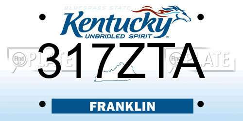 317ZTA Kentucky License Plate
