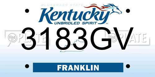 3183GV Kentucky License Plate