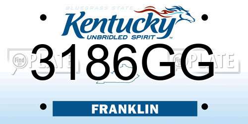 3186GG Kentucky License Plate