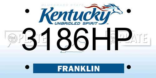 3186HP Kentucky License Plate