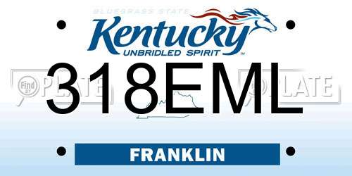 318EML Kentucky License Plate