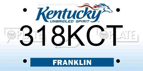 318KCT Kentucky License Plate