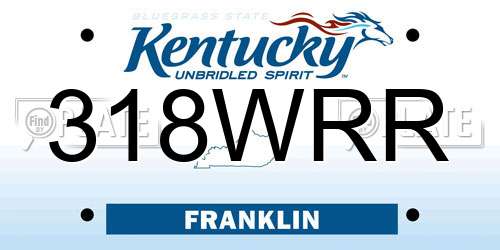 318WRR Kentucky License Plate