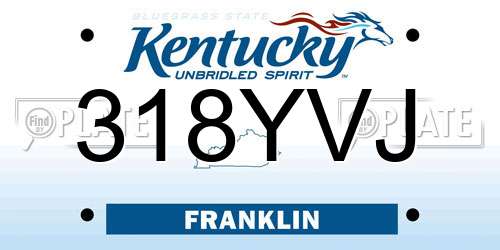 318YVJ Kentucky License Plate