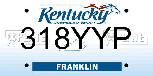 318YYP Kentucky License Plate