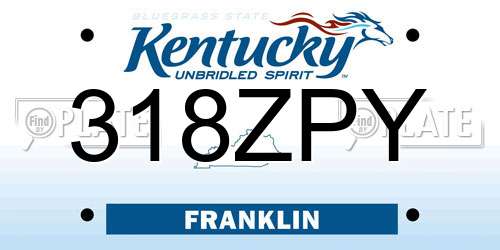 318ZPY Kentucky License Plate