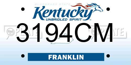 3194CM Kentucky License Plate