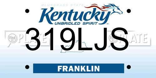 319LJS Kentucky License Plate